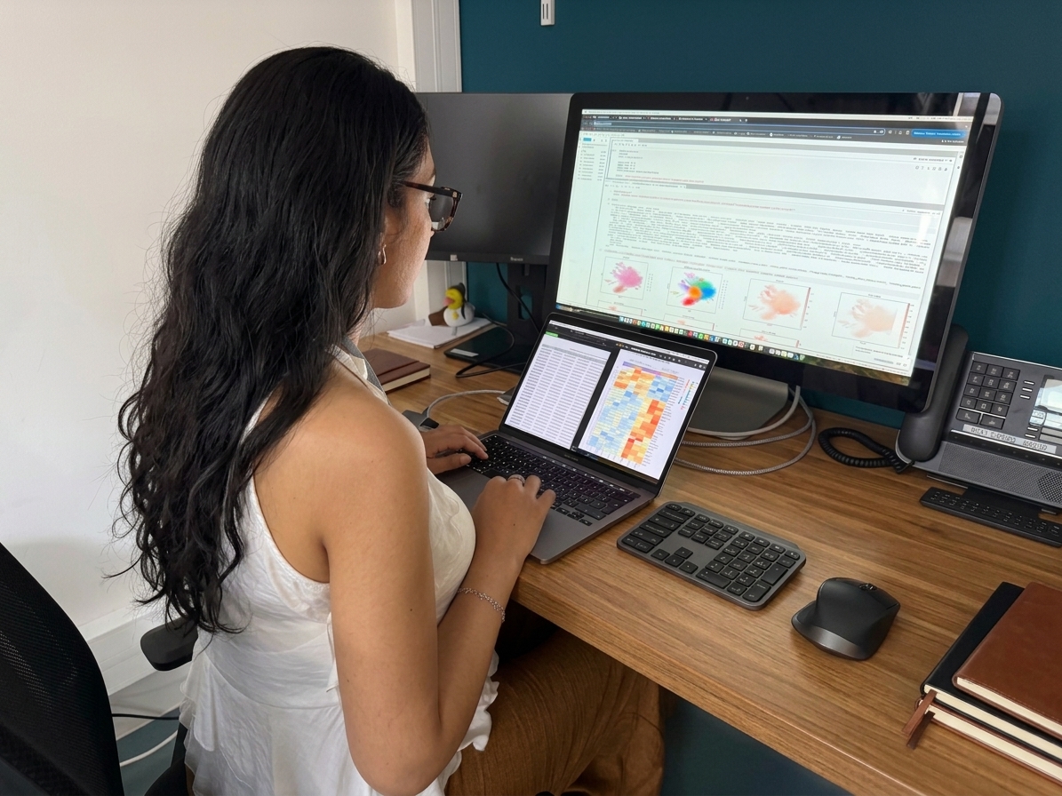 Sara analyzing single-cell data